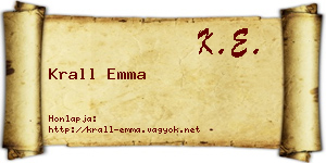 Krall Emma névjegykártya